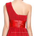 Vestido corto rojo CL4106-1 del baile de fin de curso del cortocircuito de la gasa de hombro agradable de Karin de la tolerancia un #
